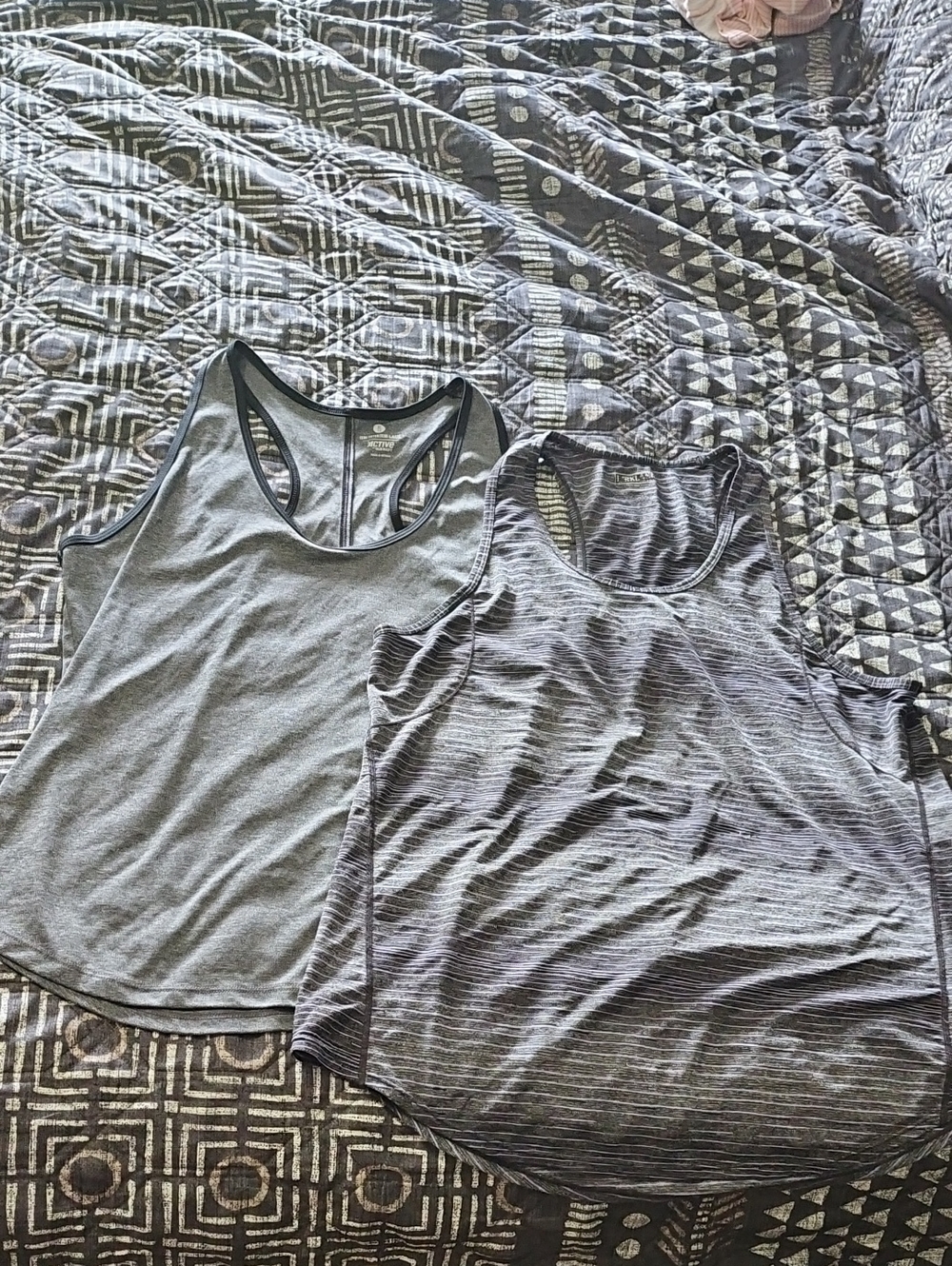 2 Pack Women’s Gray Racerback Tank Tops - Active Comfort